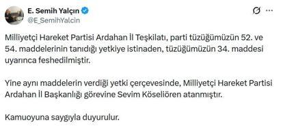 MHP, Ardahan Teşkilatı'nı feshetti