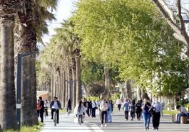 Erdek'te sıcak havayla birlikte sahillerde yoğunluk oluştu