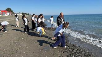 Kardeş okul projesiyle Diyarbakır’dan Samsun’a gelen öğrenciler ilk kez deniz gördü