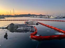 Bodrum'da marinadaki yangında batan 7 motoryatın enkazı kaldırıldı