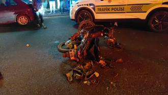Manisa’da motosiklet sürücüsünün ağır yaralandığı kaza kamerada