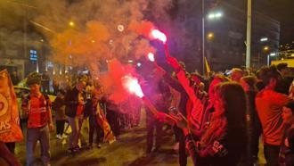 Zonguldak'ta Galatasaray taraftarları sokakta