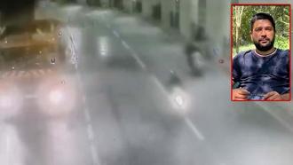 Taksim’de motosikletiyle duvara çarpan Ömer'in hayatını kaybettiği kaza kamerada