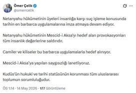 AK Parti'li Çelik: Mescid-i Aksa'ya yapılan saygısızlığı lanetliyoruz