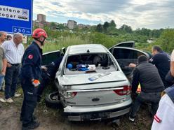 TIR, otomobille çarpıştıktan sonra devrildi: 6 yaralı
