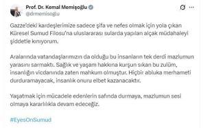 Bakan Memişoğlu: Küresel Sumud Filosu'na yapılan alçak müdahaleyi şiddetle kınıyorum
