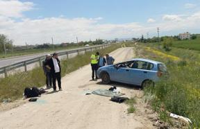 Aksaray'da otomobil takla attı: 2 yaralı