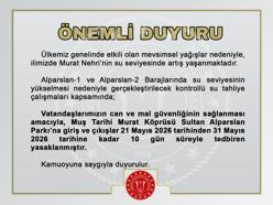 Murat Nehri’nin su seviyesi yükseldi, Murat Köprüsü ve Sultan Alparslan Parkı kapatıldı