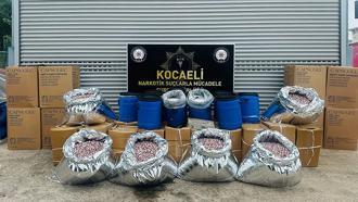 40 milyon hap üretebilecek 1 ton uyuşturucu ham maddesi ele geçirildi