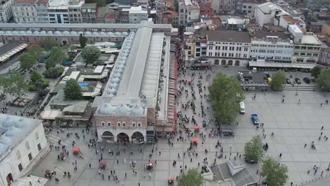 Kurban Bayramı öncesi Eminönü havadan görüntülendi