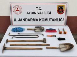 Aydın'da kaçak tarihi eser kazısına suçüstü; 3 gözaltı
