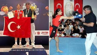 Depremzede Meyra, kick boksta altın madalya kazandı: Hedefim milli forma