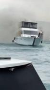 Bebek sahili açıklarında teknede yangın