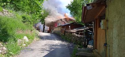 Kozan'da 2 yayla evi yandı