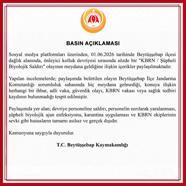 Beytüşşebap Kaymakamlığı'ndan 'KBRN saldırısı' iddiasına yalanlama