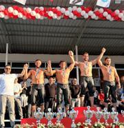 Kemer Belediyesi güreşçileri kürsüye çıktı