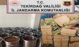 Tekirdağ'da 46 milyon lira değerinde kaçak tütün ele geçirildi