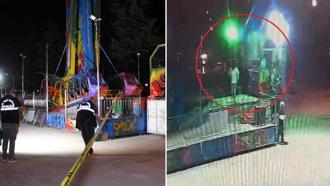 Lunaparkta 'ranger'ın operatöre çarptığı kaza kamerada