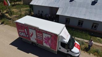 Tunceli'de Mobil Kanser Tarama Aracı erken teşhis için köy yollarında