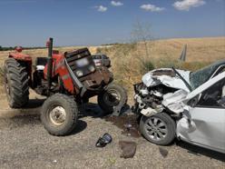 Edirne’de otomobille traktör çarpıştı: 2 yaralı