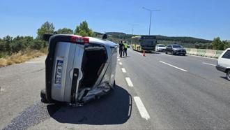 Takla atan otomobilin sünücüsü yaralandı