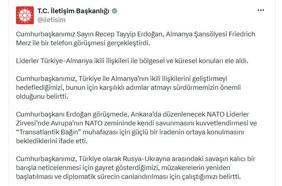 Cumhurbaşkanı Erdoğan, Almanya Şansölyesi Merz ile görüştü
