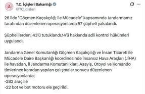 26 ilde 'göçmen kaçakçılığı' operasyonu: 43 tutuklama
