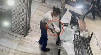 Fırının kasasından 10 bin lira çaldılar; o anlar kamerada