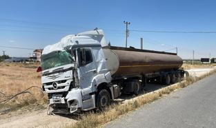 Aksaray'da tanker devrildi: 1 yaralı