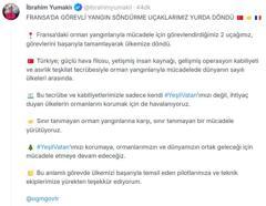 Bakan Yumaklı: Fransa'da görevli yangın söndürme uçakları ülkemize döndü