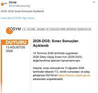 2026-DGS sonuçları açıklandı