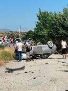 Kastamonu’da bariyerlere çarpan otomobil takla attı: 6 yaralı
