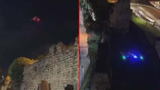 Fatih’te açık alanda alkol içenlere polis dronundan uyarı