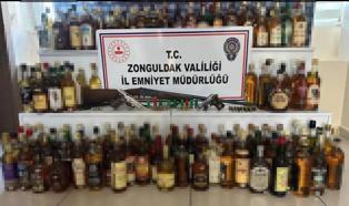 Zonguldak’ta 189 şişe bandrolsüz alkollü içkiye el konuldu