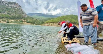 Mersin’de göl ve göletlere 347 bin yavru sazan bırakıldı