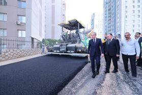 Vali Akkoyun asfalt çalışmalarını inceledi