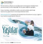 Emine Erdoğan'dan 'Dünya Yaşlılar Günü' paylaşımı