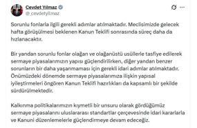 Cumhurbaşkanı Yardımcısı Yılmaz: Sorunlu fonlarla ilgili gerekli adımlar atılmaktadır