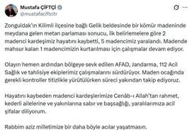 Bakan Çifti'den Zonguldak'taki maden kazasına ilişkin açıklama; Süreci takip ediyoruz