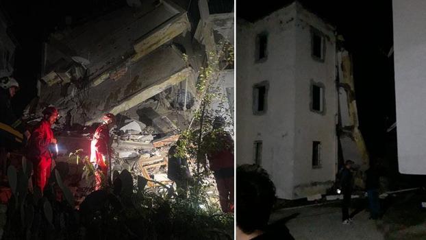 Antalya'da tadilat yapılan iki katlı bina çöktü