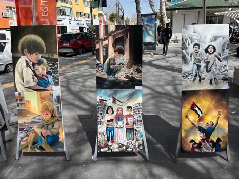 Gazze'de Çocuk Olmak konulu resim sergisi açıldı