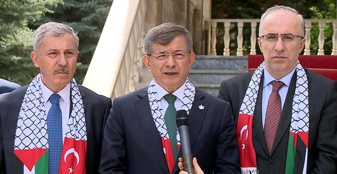 Davutoğlu'ndan Filistin Büyükelçisi Mustafa'ya ziyaret