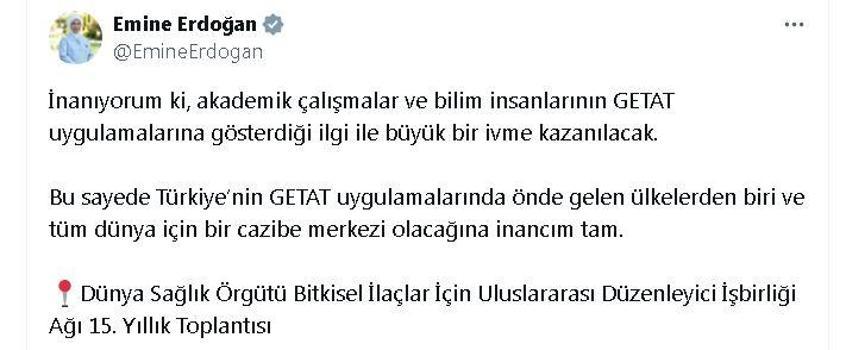 Emine Erdoğan: Türkiye'nin GETAT uygulamalarında cazibe merkezi olacağına inancım tam
