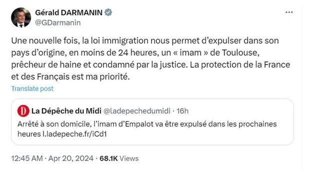 Fransa, Cezayirli imamı sınır dışı etti