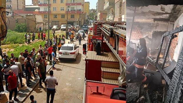Mardin'de evde yangını: 2'si bebek 7 kişi dumandan etkilendi