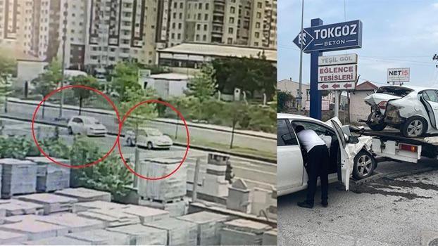 Kayseri'de 4 kişinin yaralandığı kaza kamerada