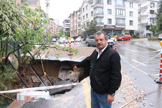 Ankara'da şiddetli yağış; yollar çöktü, araçlar, ev ve iş yerleri hasar gördü (2)