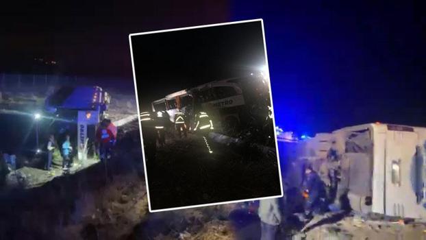 Aksaray'da yolcu otobüsü, şarampole devrildi: 2 ölü, 34 yaralı