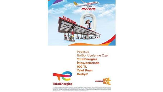 TotalEnergies istasyonlarında Pegasus BolBol üyelerine 100 lira yakıt puan hediye