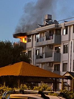 Manavgat'ta lojman yangını